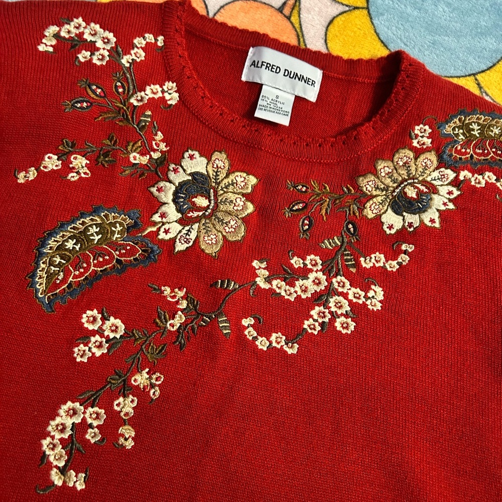 Vintage Embroidered Alfred Dunner Sweater
